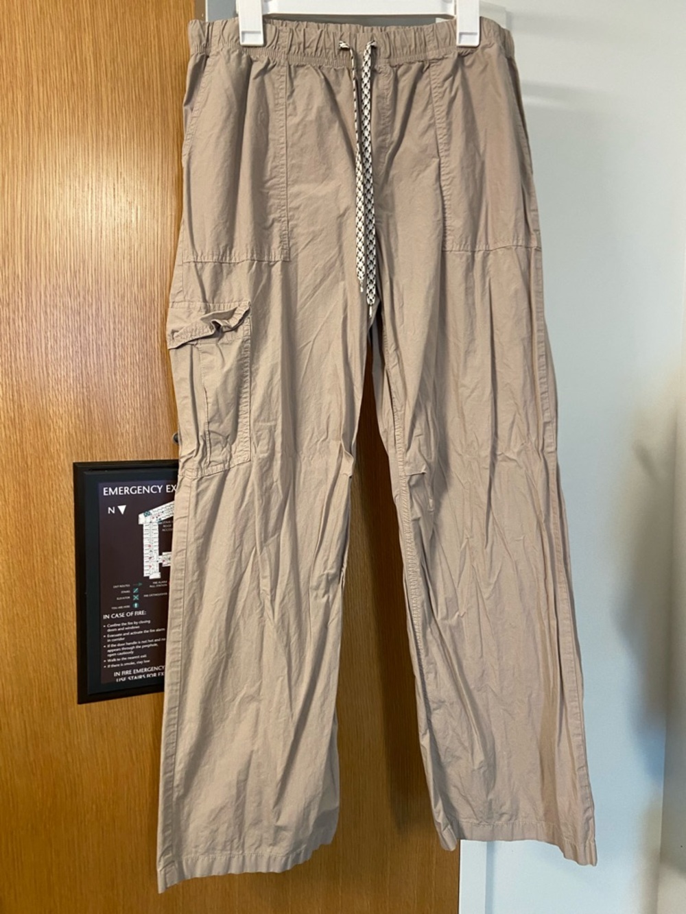 aerie Beige Drawstring Cargo Pants